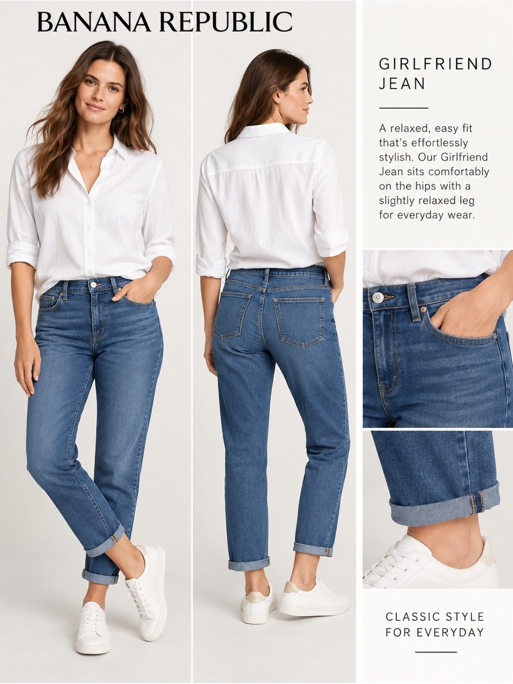 Banana Republic Girlfriend Jeans Size 31/12 – Medium Wash Denim